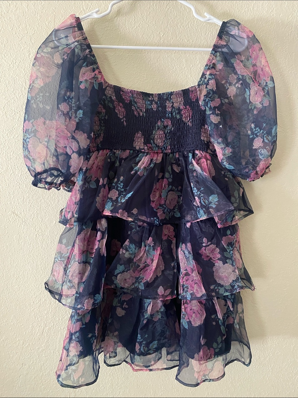 Altar'd State Navy Smocked Bodice Floral Dress - Picture 8 of 13